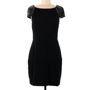 Jason Wu Little Black Sequin Cap Sleeve Knee Length Cocktail Solid Short Dress 8
